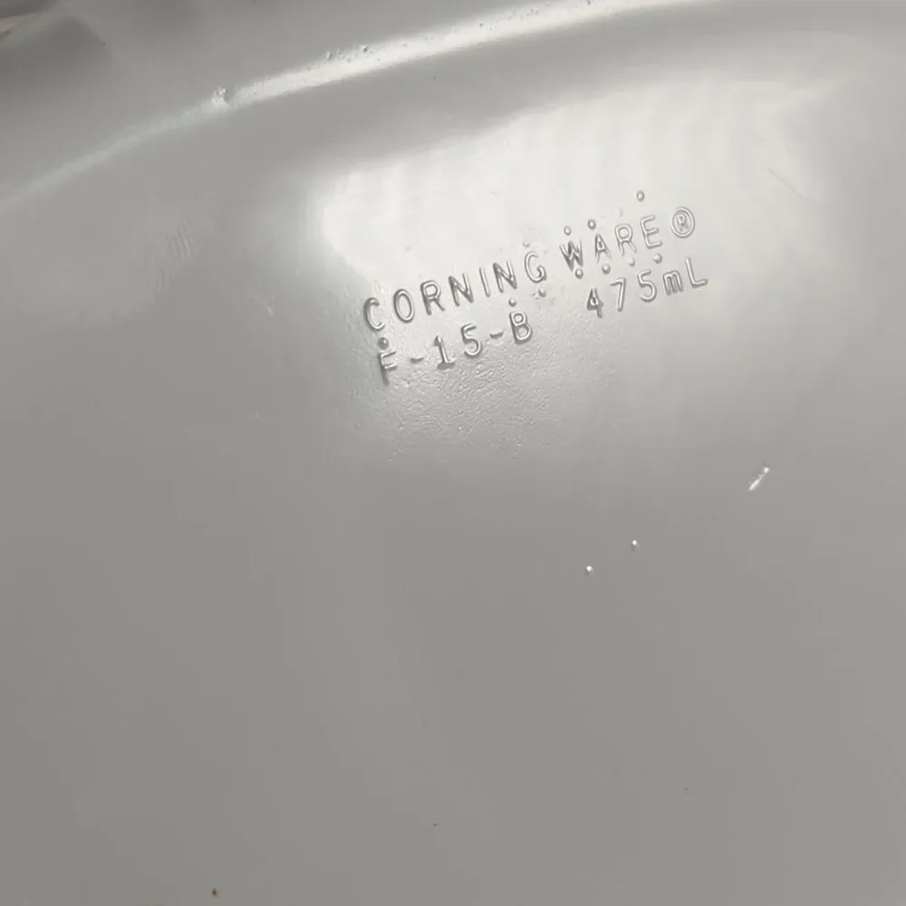 3 Corning Ware French White Oval Casseroles - 475ml F-15-B, 1L F-7-B, 1.8L F-6-B